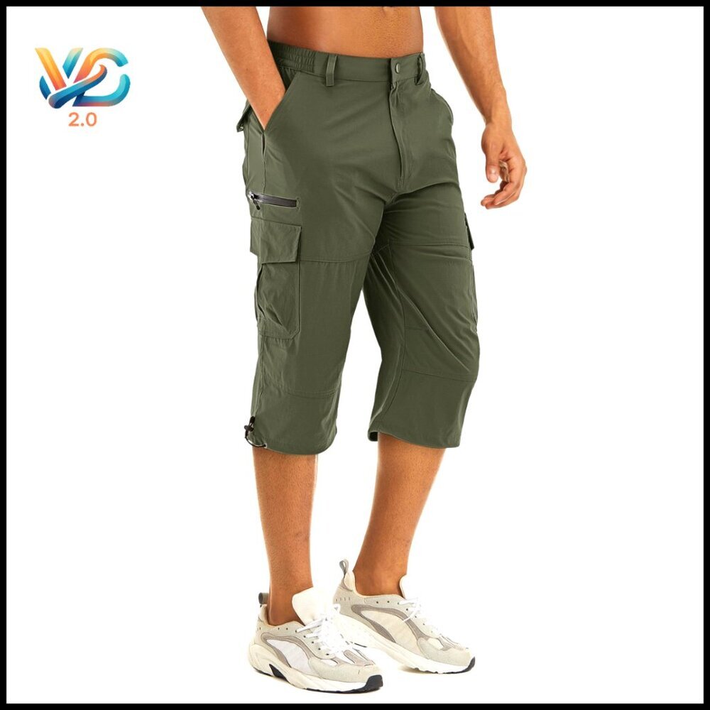 Men's Quick‎ Dry Cargo Hiking Shorts Water Resistant Below Knee